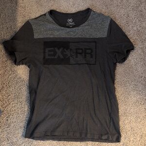 Express Gray Short Sleeve Tee with Graphic Design